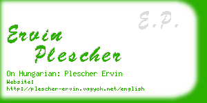ervin plescher business card